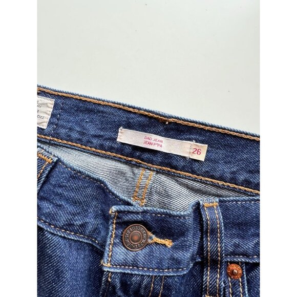 LEVI'S Dad Jean Hello Dark Rinse High Rise Slouchy Straight Leg Jeans, Size 26 - Picture 12 of 16